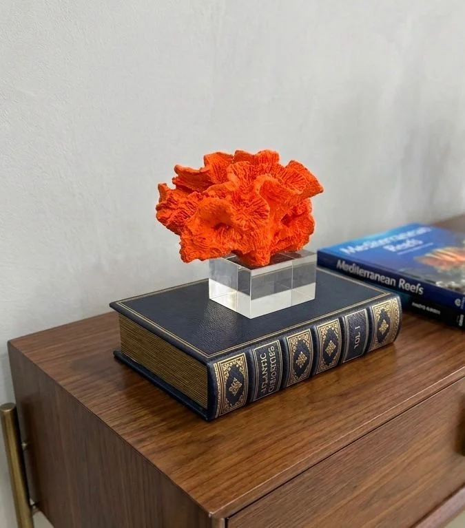 Dekoratif Kristal Kaideli Mercan Biblo Turuncu