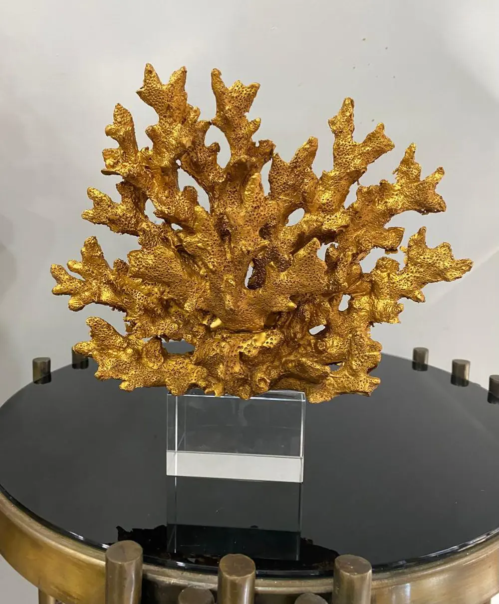 Dekoratif Kristal Kaideli Mercan Biblo Bronz