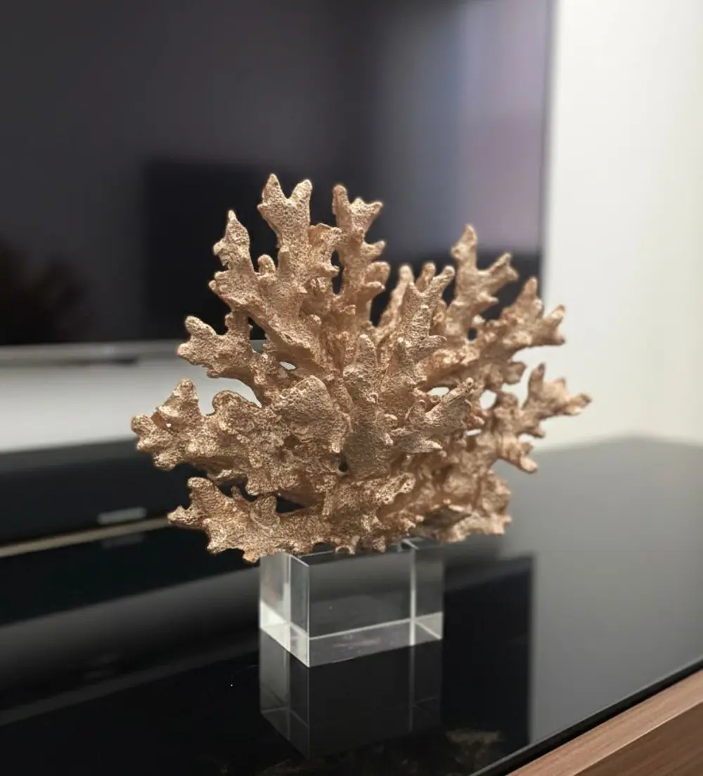 Dekoratif Kristal Kaideli Mercan Biblo Roz Gold