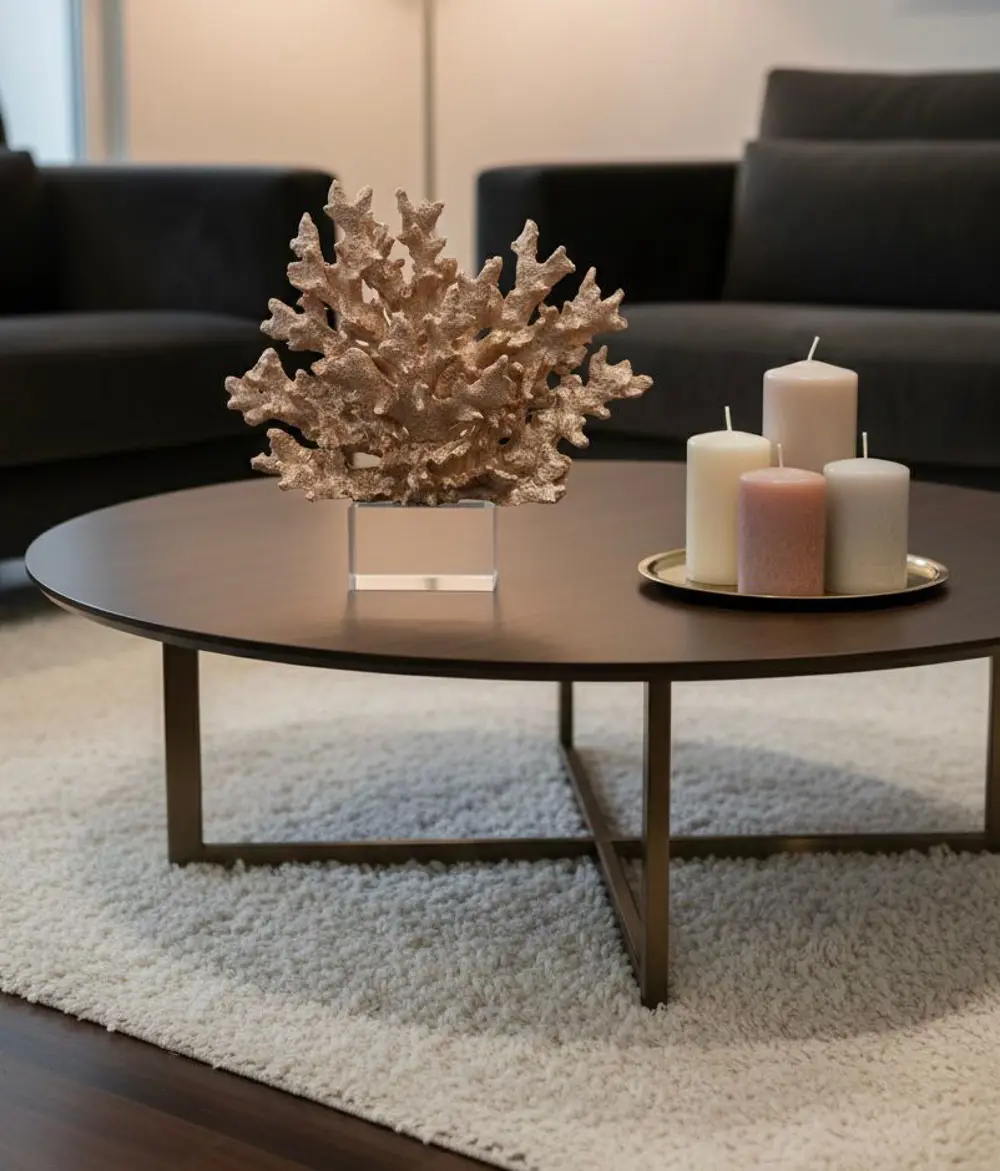 Dekoratif Kristal Kaideli Mercan Biblo Roz Gold