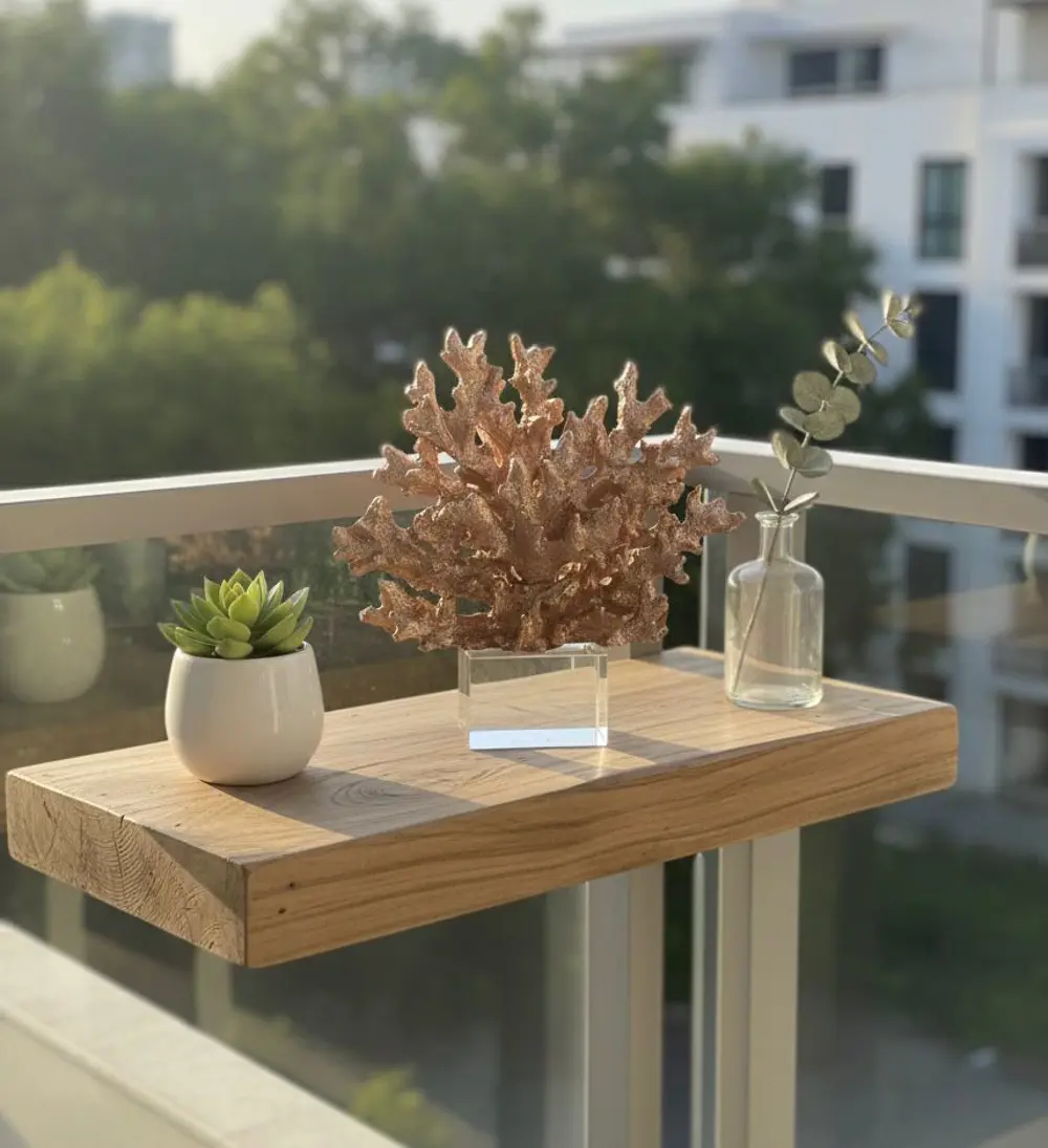 Dekoratif Kristal Kaideli Mercan Biblo Roz Gold