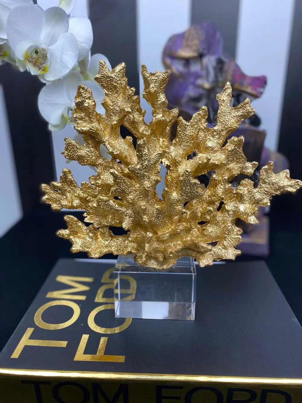 Dekoratif Krıstal Kaideli Mercan Biblo