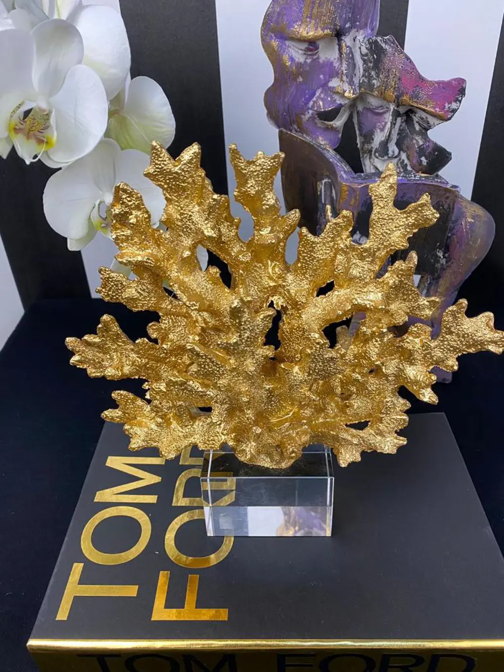 Dekoratif Krıstal Kaideli Mercan Biblo