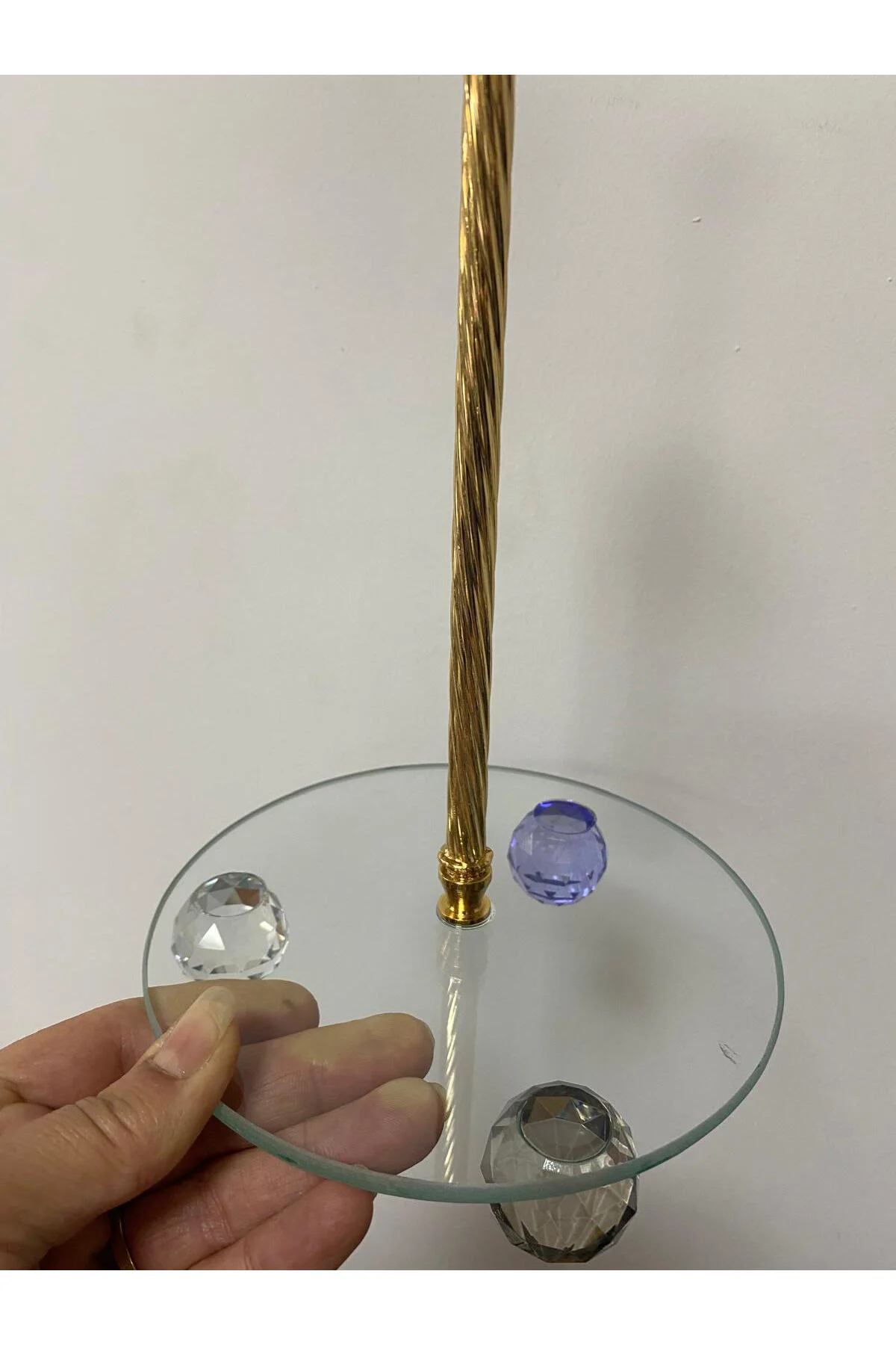 Dekoratif Kristal Taşlı Cam Kağıt Havluluk 30 cm