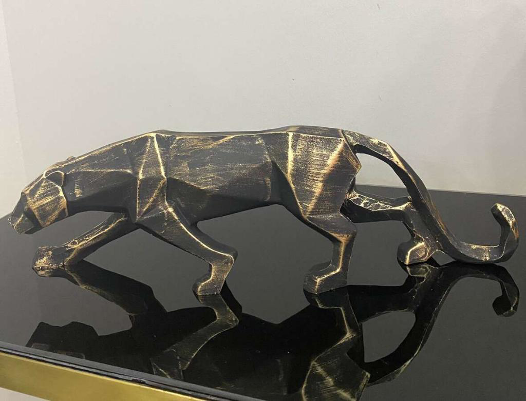 Dekoratif Kübik Leopar Biblo Siyah Gold Eskitme Renk