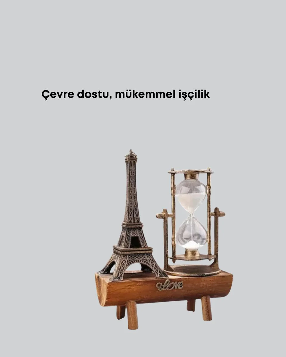 Dekoratif Kum Saati - Ahşap Masa Aksesuarı | Retro Şıklık ve Hediye Fikri