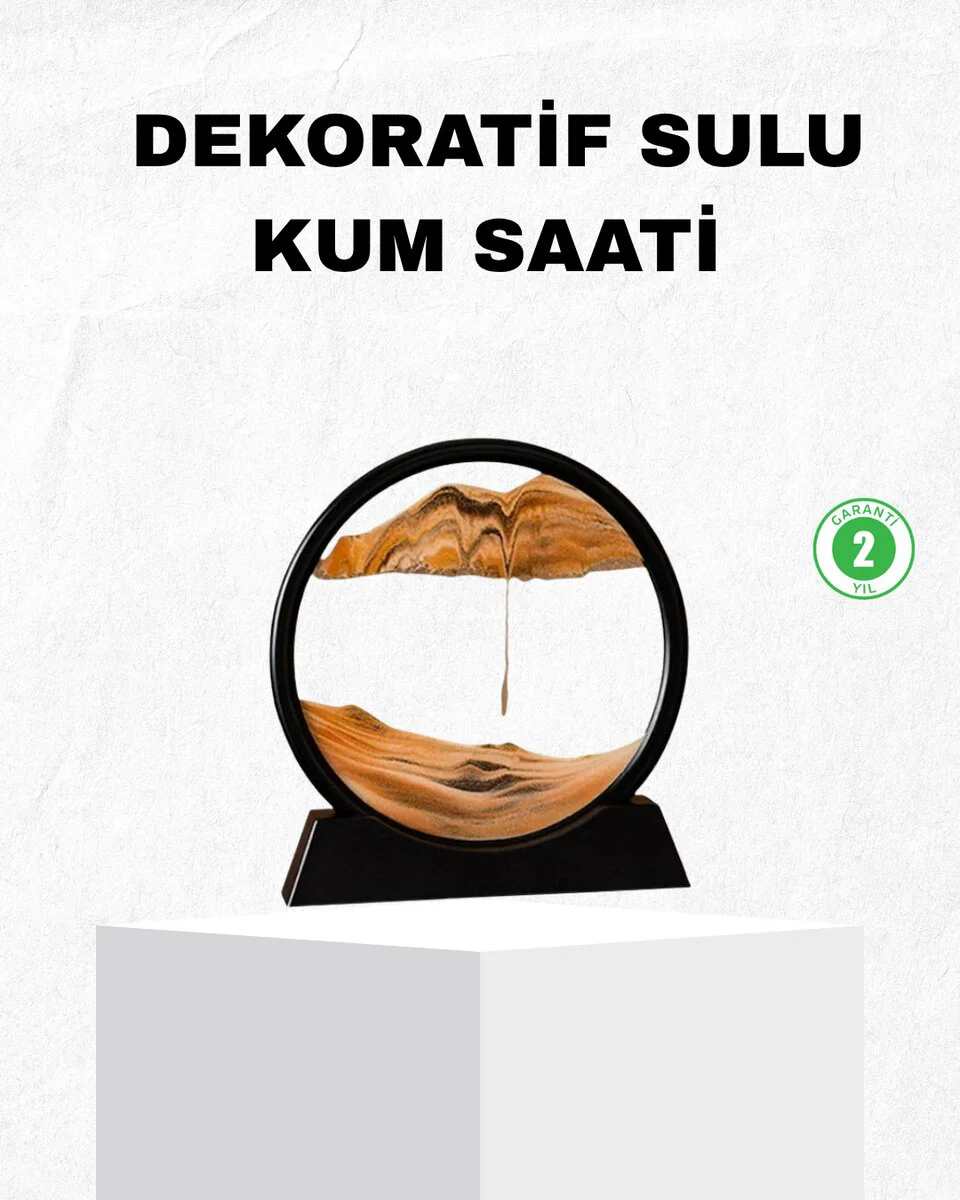 Dekoratif Kum Saati - Şık Masa Üstü Aksesuar, Dayanıklı Malzeme, Modern ve Klasik Tasarım