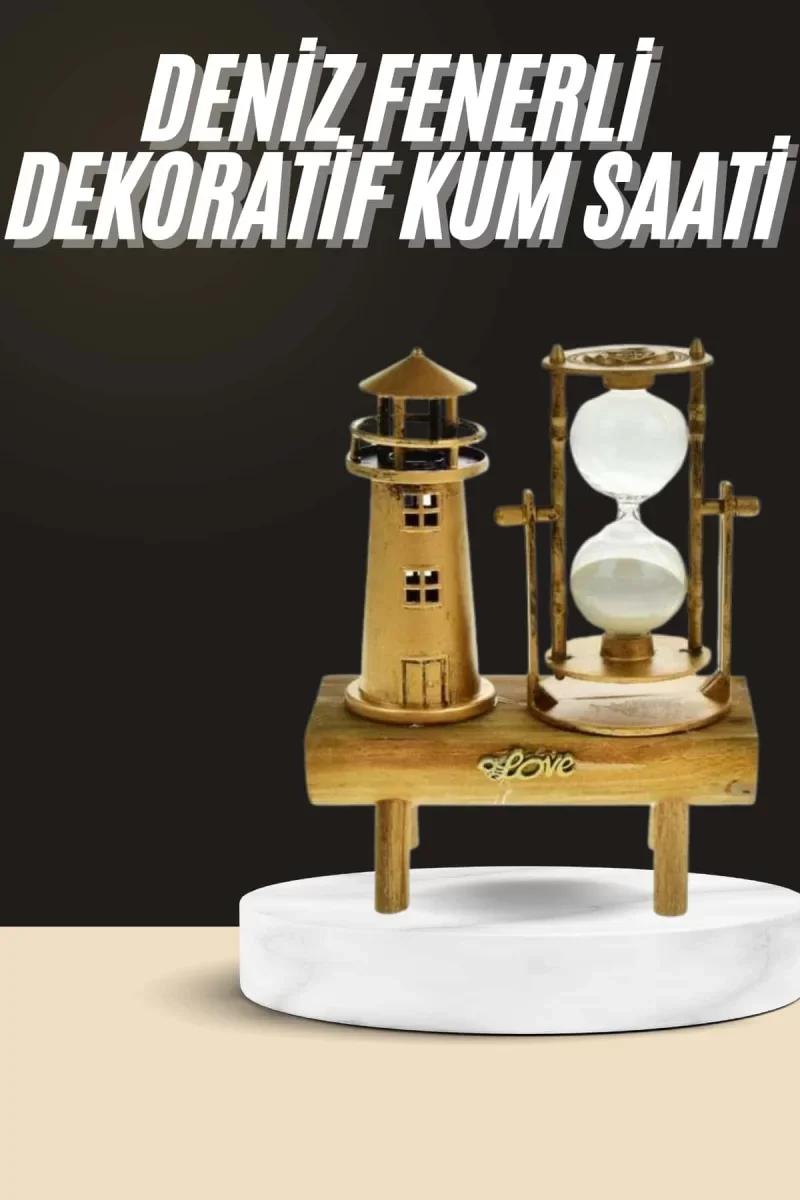 Dekoratif Kum Saati Deniz Feneri Retro Masa Hediyeli Eşya - Lisinya