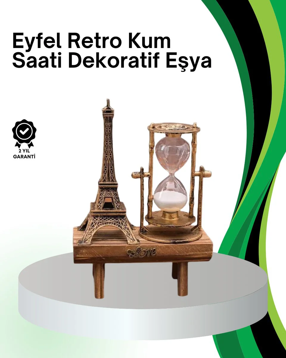 Dekoratif Kum Saati - Ahşap Masa Aksesuarı | Retro Şıklık ve Hediye Fikri