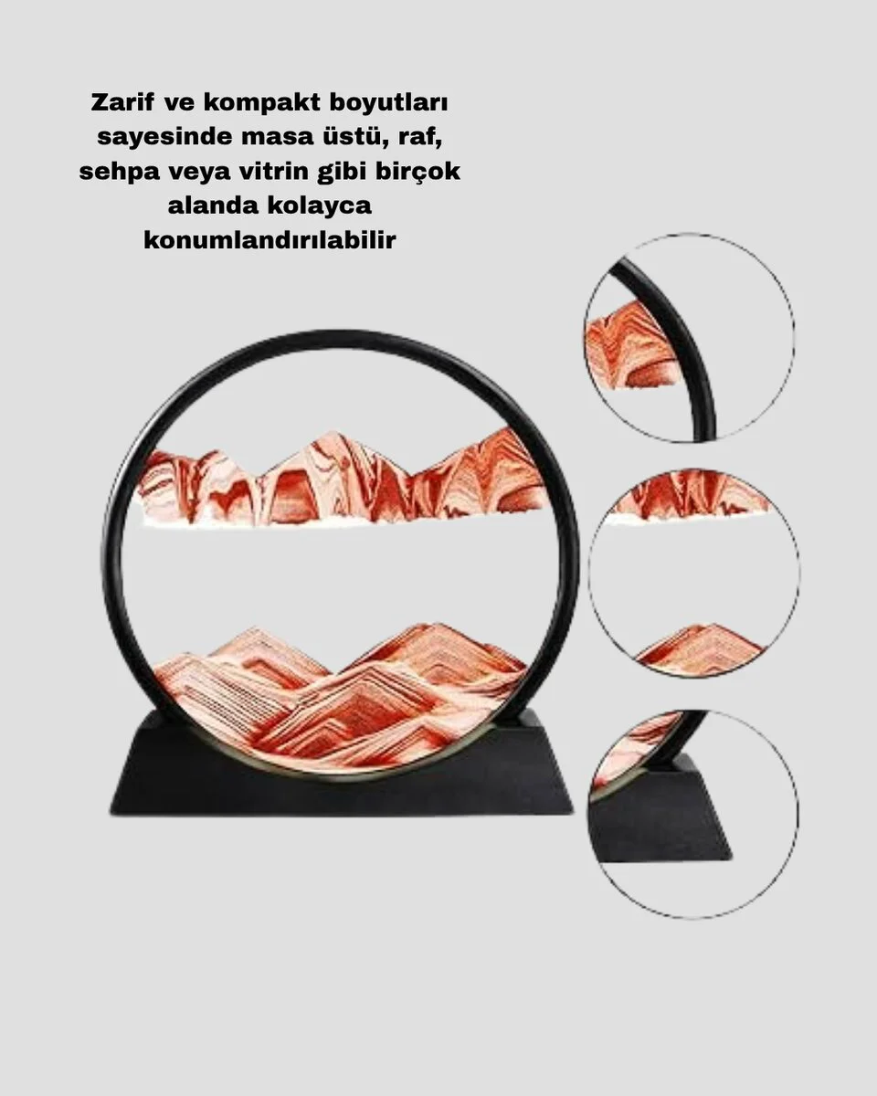 Dekoratif Kum Saati - Şık Masa Üstü Aksesuar, Dayanıklı Malzeme, Modern ve Klasik Tasarım