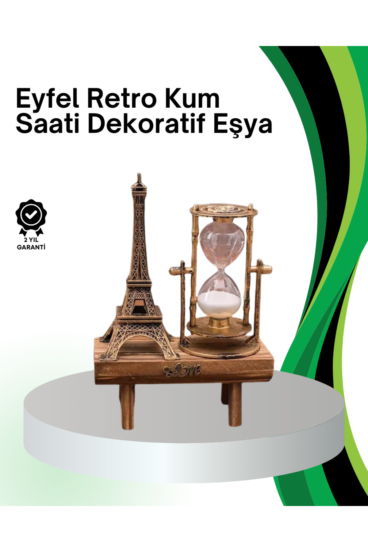 Fta Ticaret Dekoratif Kum Saati – Ahşap Malzeme, Hediyelik Masa Aksesuari
