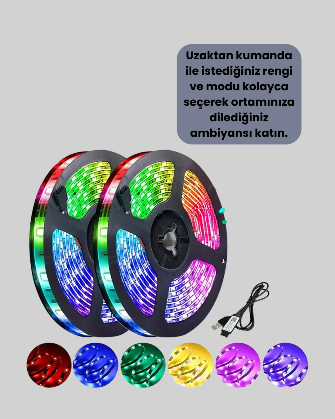 Dekoratif Kumandalı Şerit LED 5 Metre