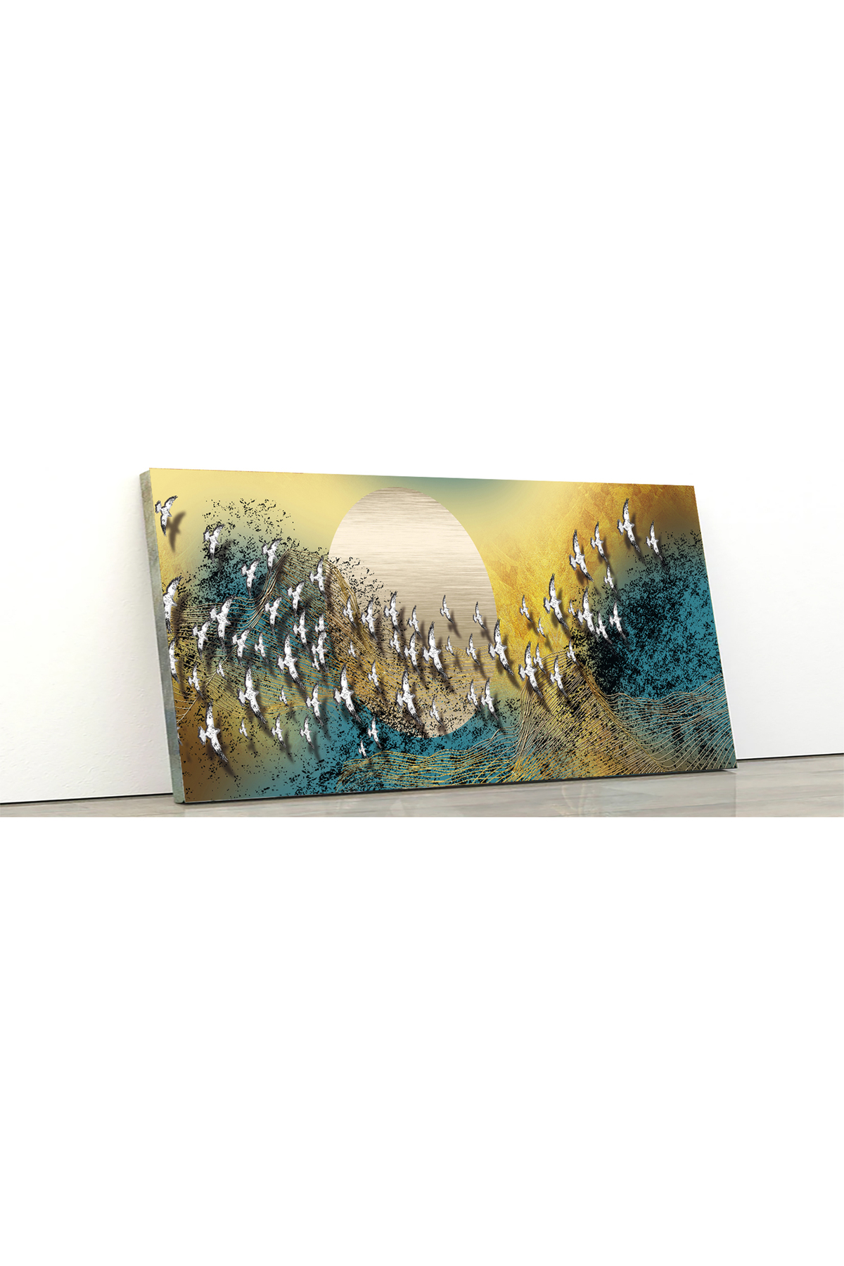 Korkmazkanvas Dekoratif Kuşların Ay İle Dansı Kanvas Tablo