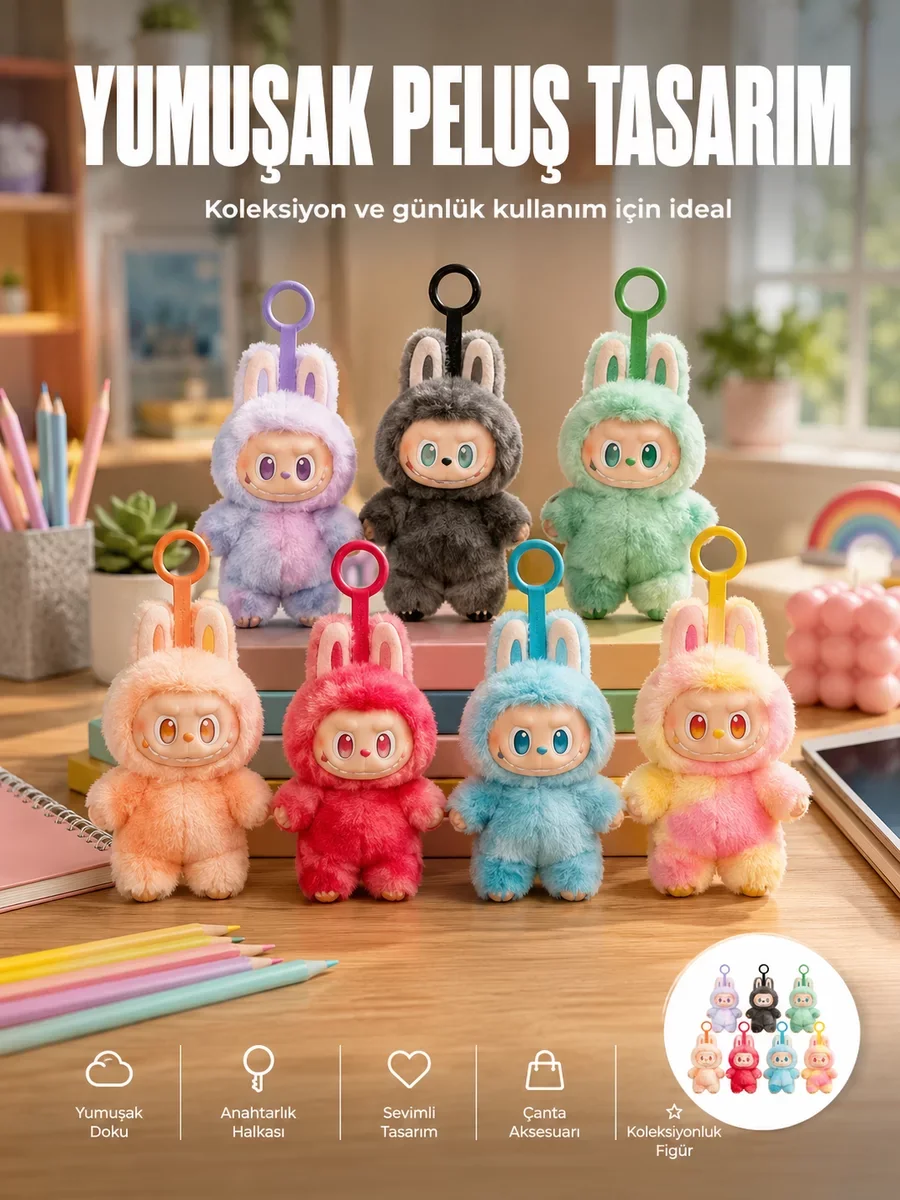 Dekoratif Labubu Peluş Figür Yeni Seri - Estetik ve Sevimli Hediye