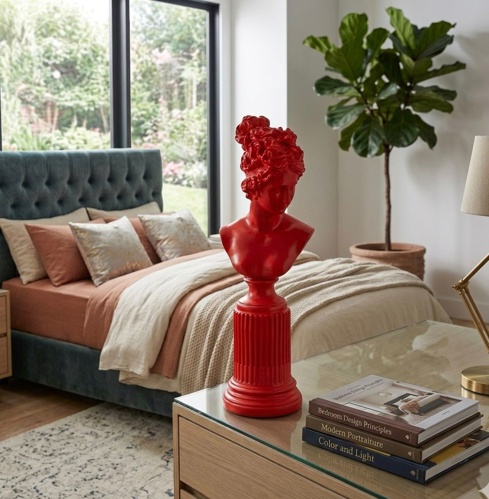 Dekoratif Lafayette Sutunlu Kadın Biblo Heykel