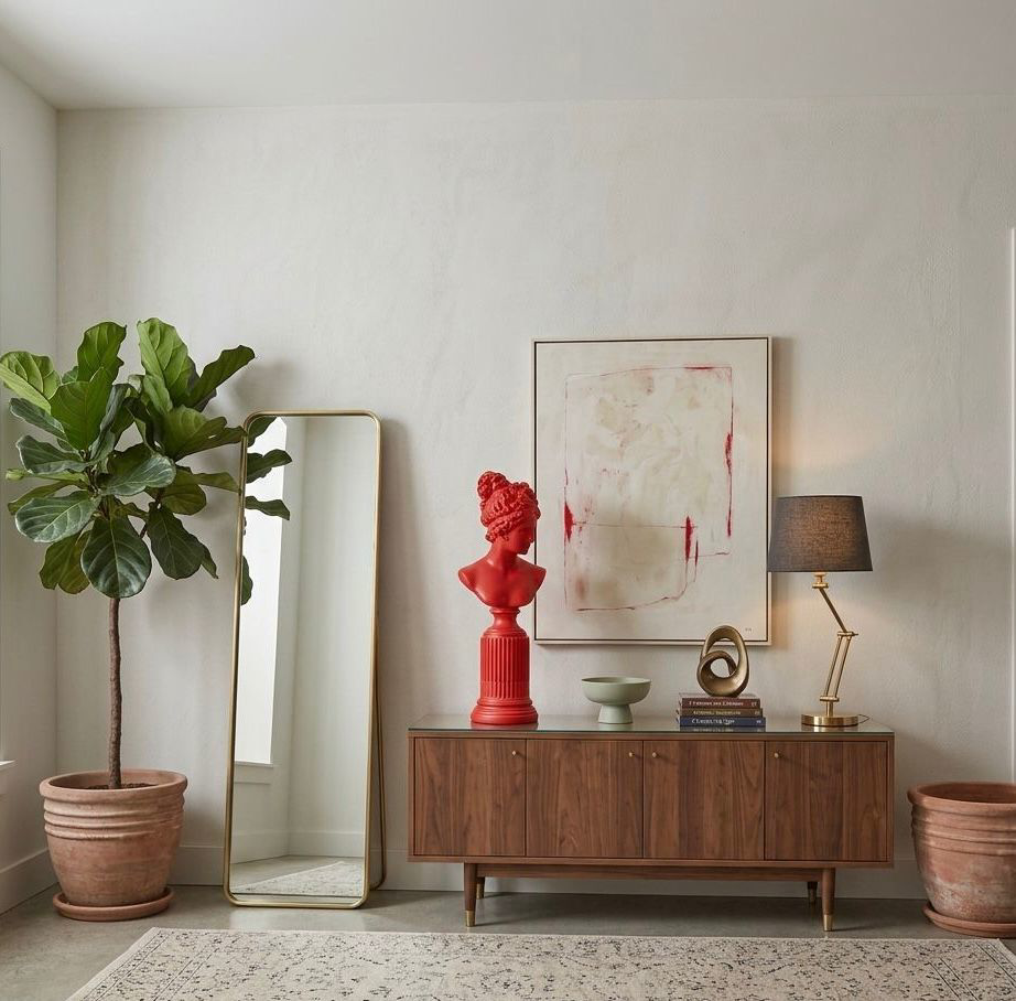 Dekoratif Lafayette Sutunlu Kadın Biblo Heykel