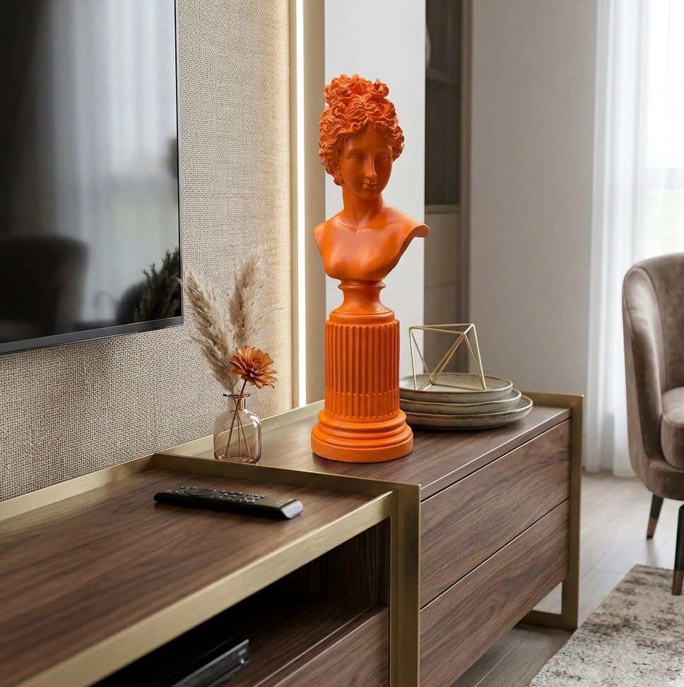 Dekoratif Lafayette Sutunlu Kadın Biblo Heykel