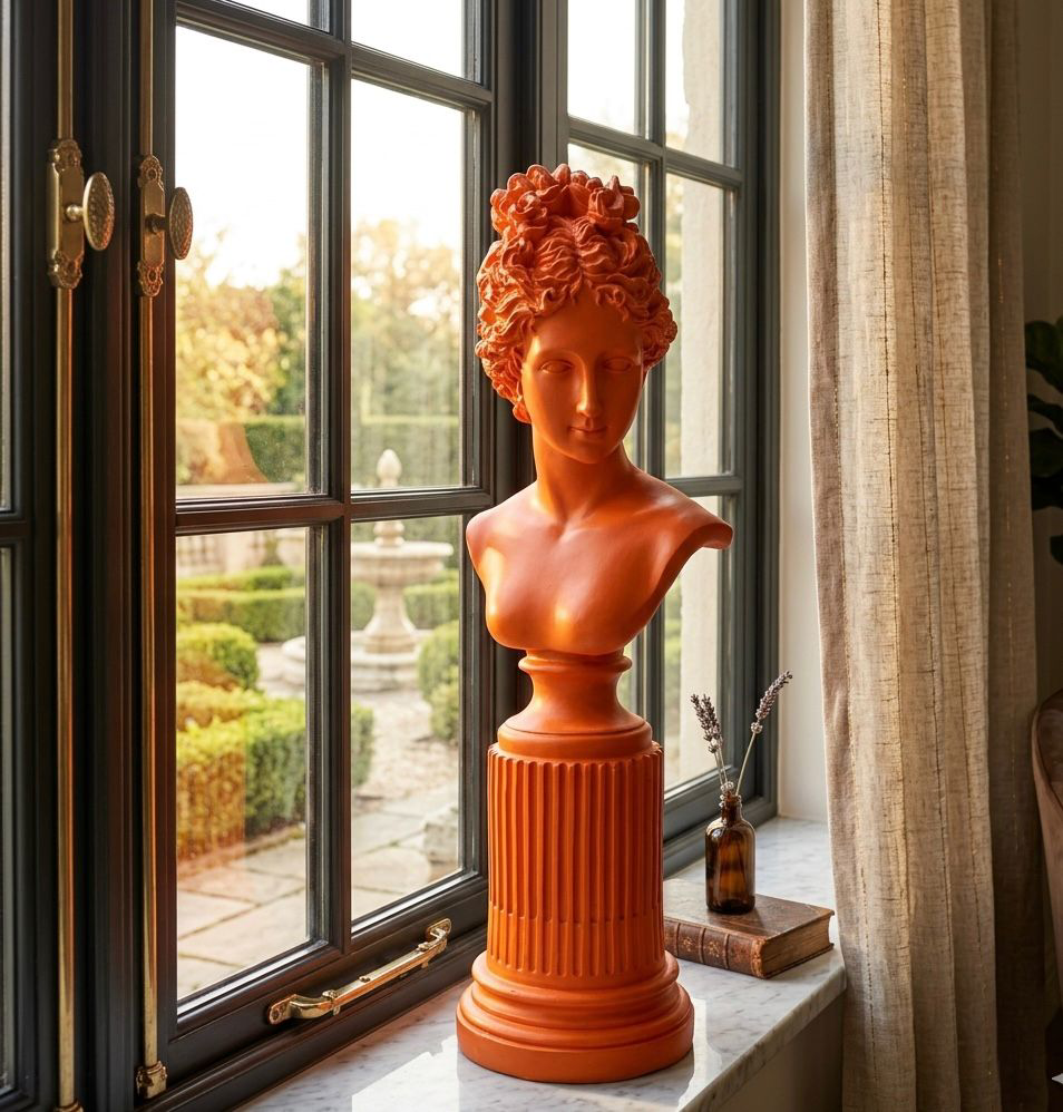 Dekoratif Lafayette Sutunlu Kadın Biblo Heykel