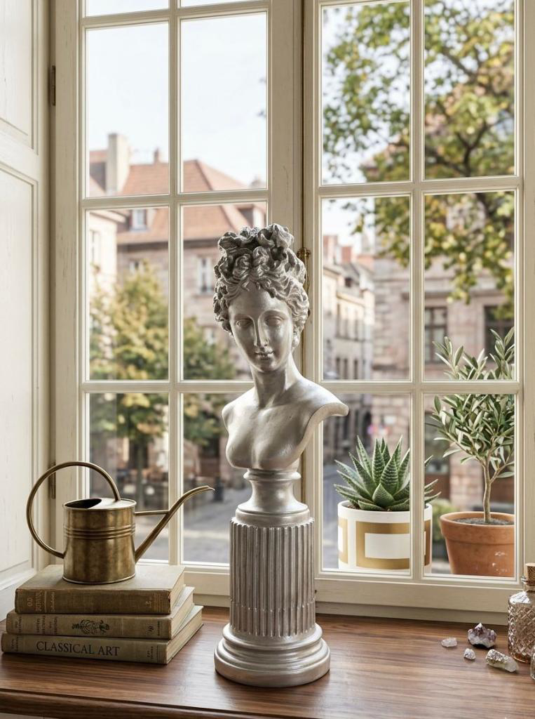 Dekoratif Lafayette Sutunlu Kadın Biblo Heykel