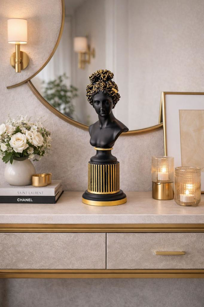 Dekoratif Lafayette Sutunlu Kadın Biblo Heykel