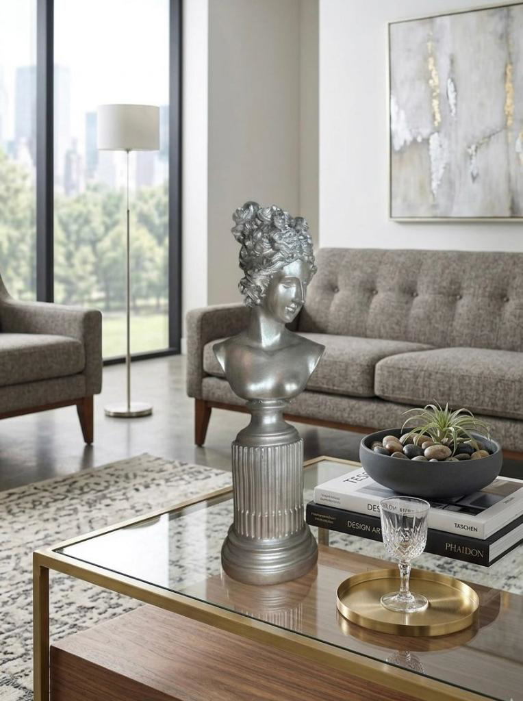 Dekoratif Lafayette Sutunlu Kadın Biblo Heykel