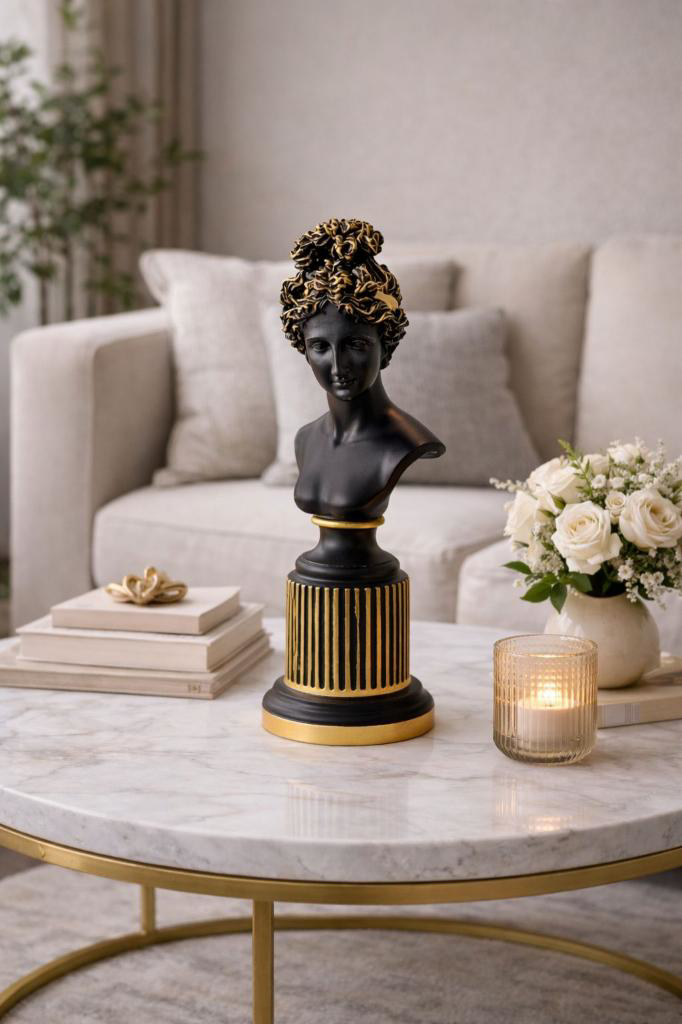 Dekoratif Lafayette Sutunlu Kadın Biblo Heykel