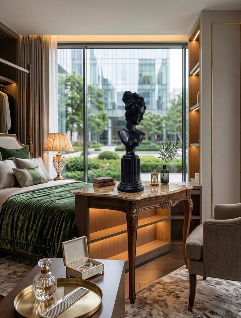 Dekoratif Lafayette Sutunlu Kadın Biblo Heykel