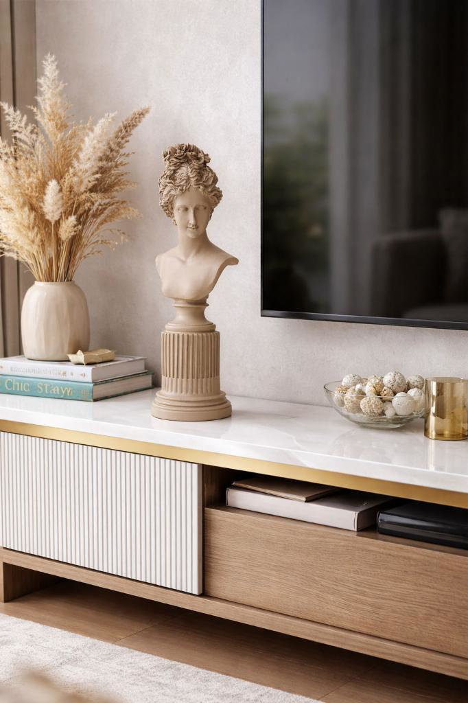 Dekoratif Lafayette Sutunlu Kadın Biblo Heykel