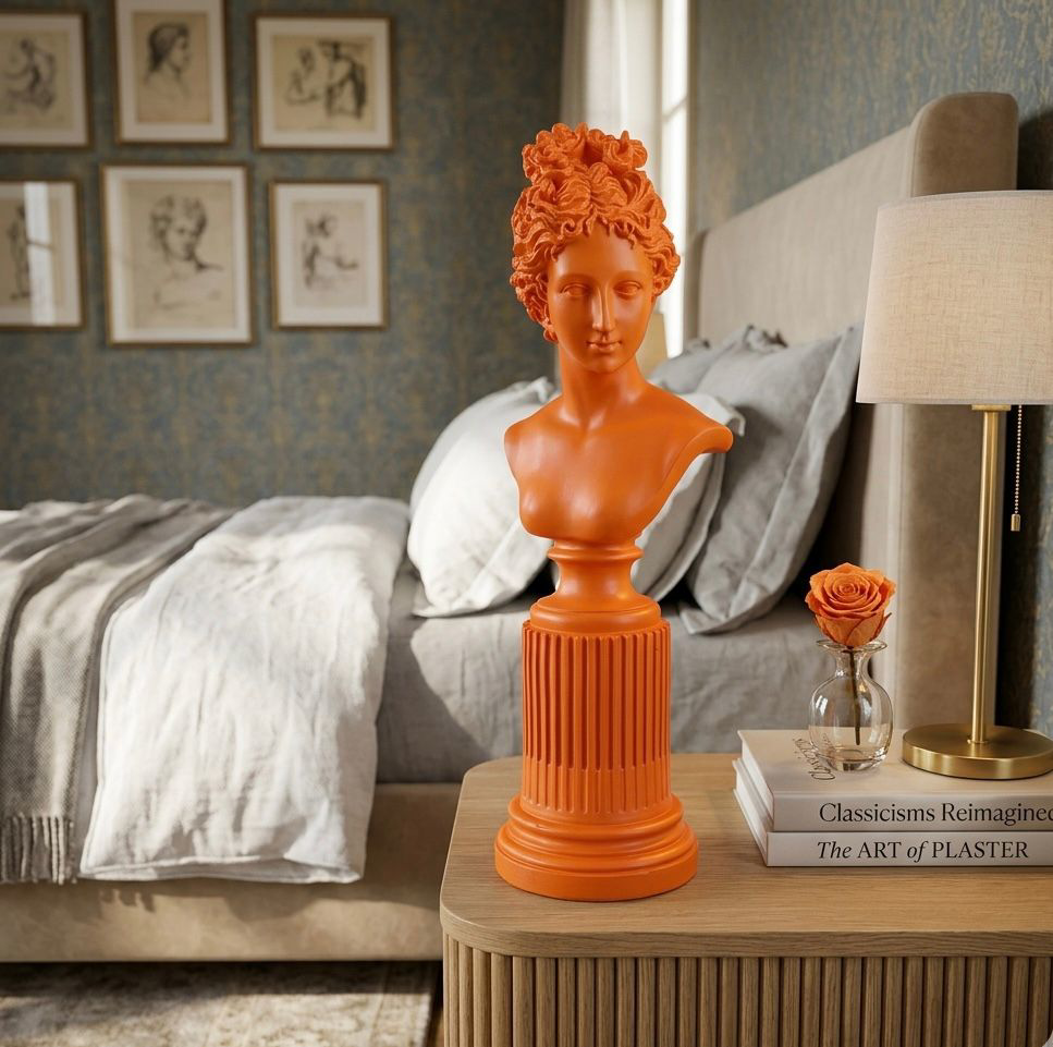 Dekoratif Lafayette Sutunlu Kadın Biblo Heykel