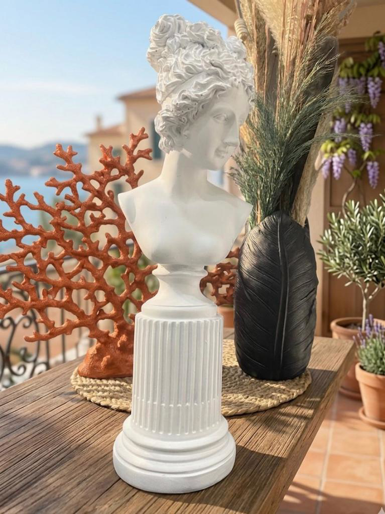 Dekoratif Lafayette Sutunlu Kadın Biblo Heykel