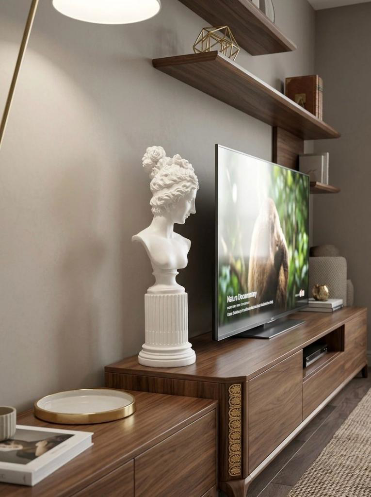 Dekoratif Lafayette Sutunlu Kadın Biblo Heykel