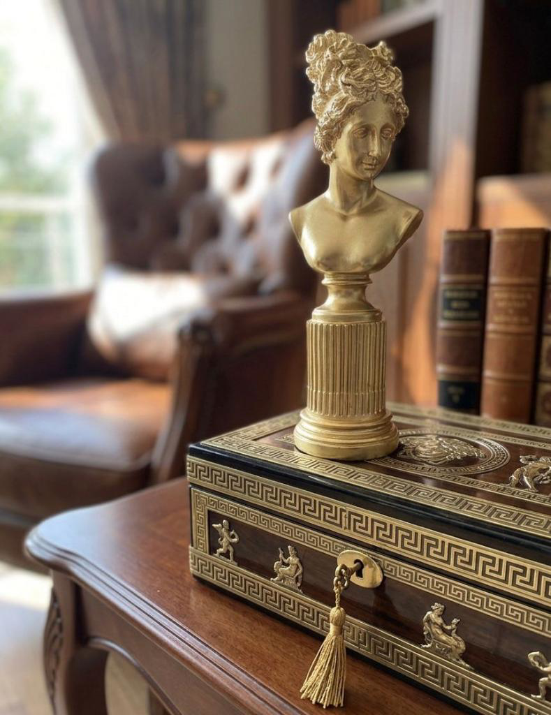 Dekoratif Lafayette Sutunlu Kadın Biblo Heykel