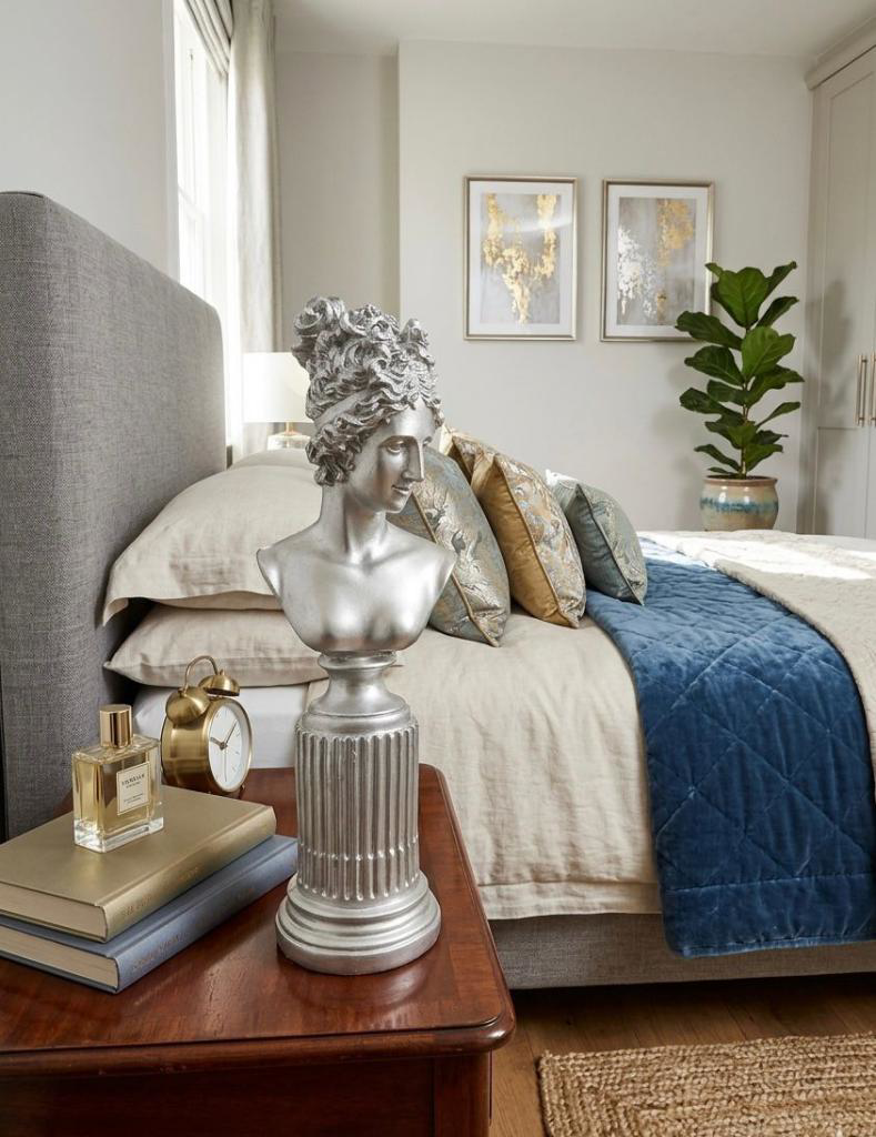 Dekoratif Lafayette Sutunlu Kadın Biblo Heykel