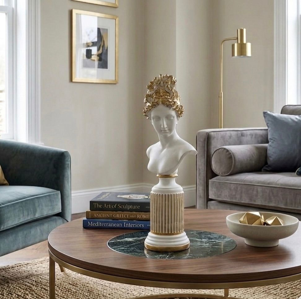 Dekoratif Lafayette Sutunlu Kadın Biblo Heykel