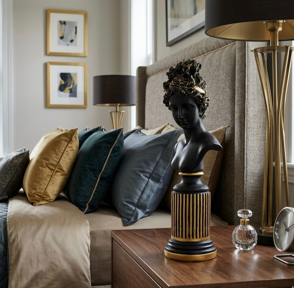 Dekoratif Lafayette Sutunlu Kadın Biblo Heykel