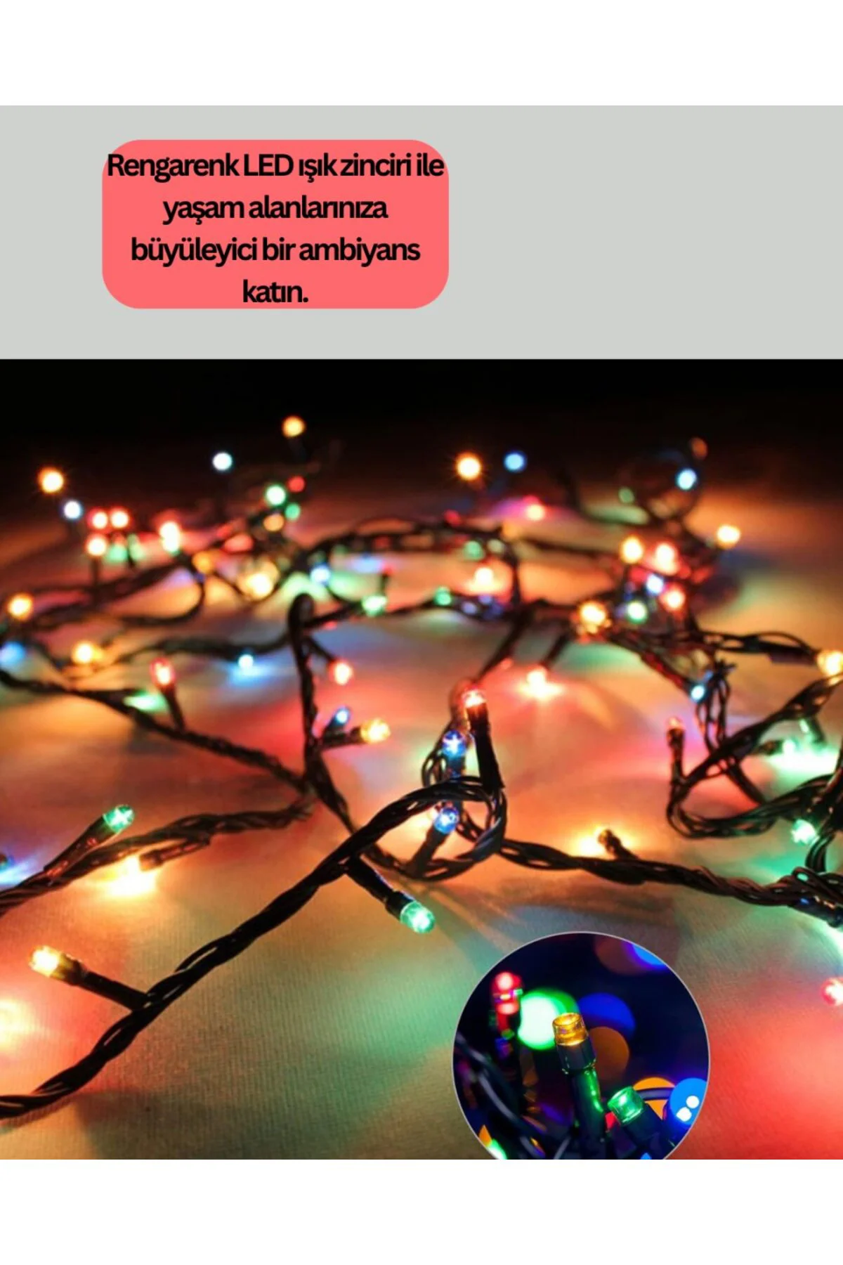 Dekoratif LED Çelenk Işık 8 Farklı Aydınlatma Modu
