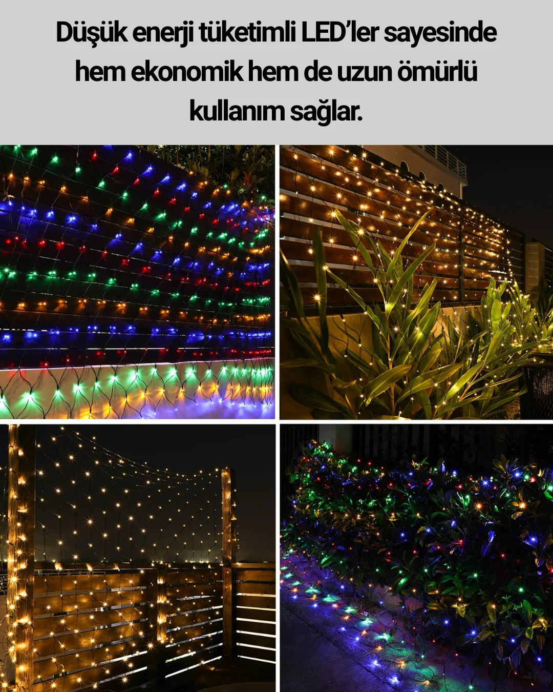 Dekoratif LED Çelenk Işık 8 Farklı Aydınlatma Modu