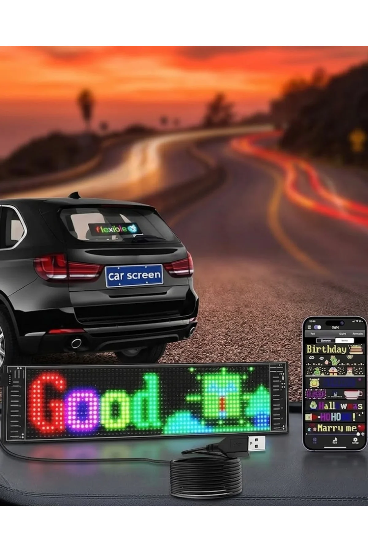 Dekoratif LED Yazı Paneli RGB Animasyonlu Uzaktan Kumandalı Ekran