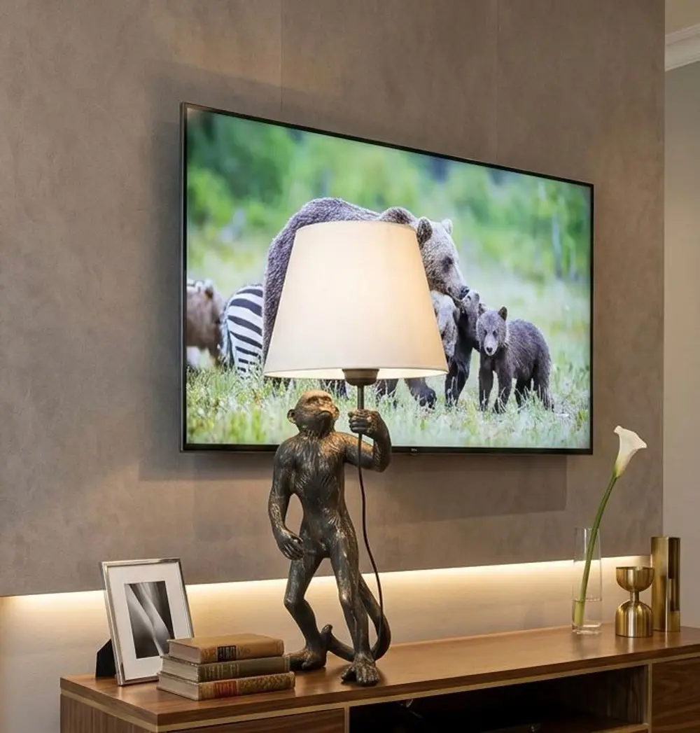 Dekoratif Maymun Figürlü Abajur  Biblo