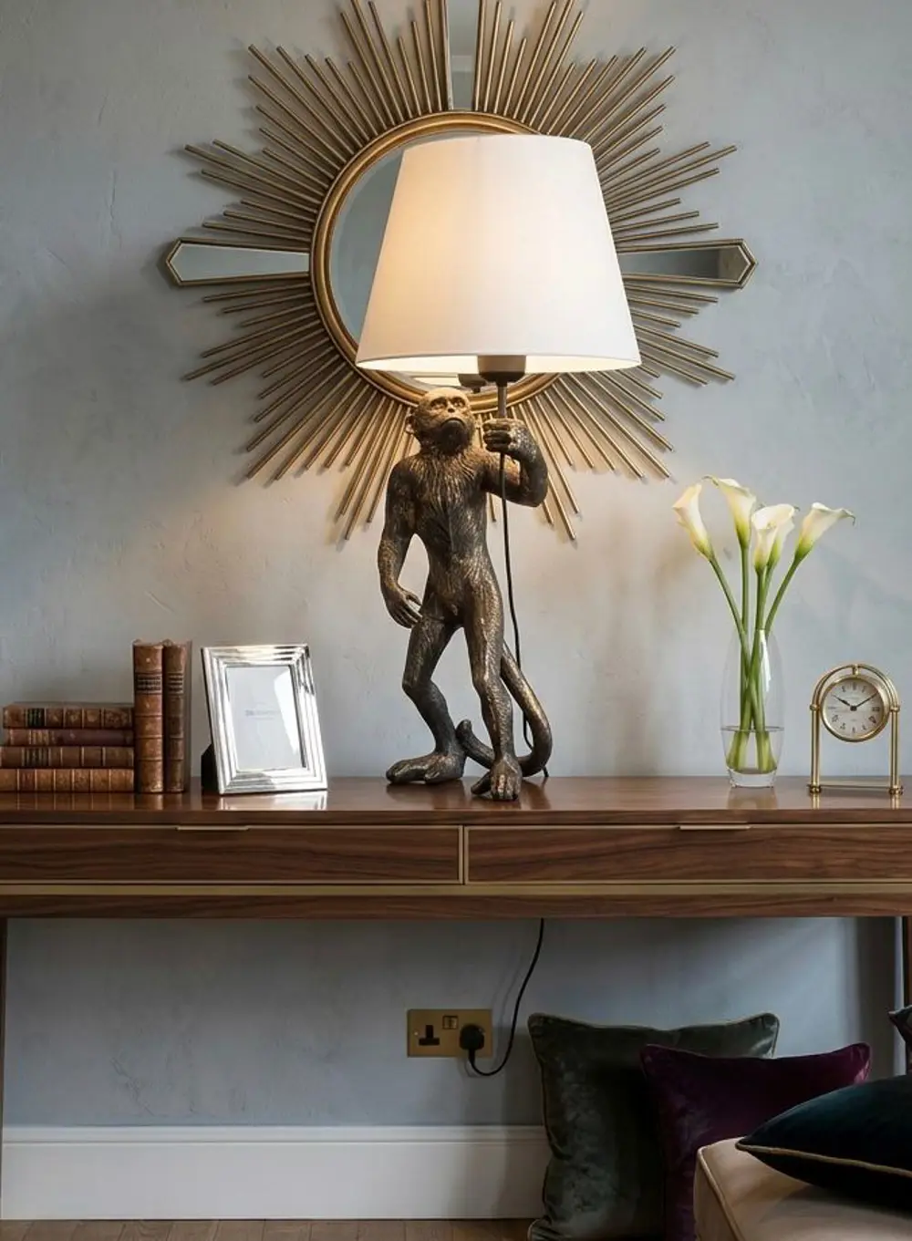 Dekoratif Maymun Figürlü Abajur  Biblo