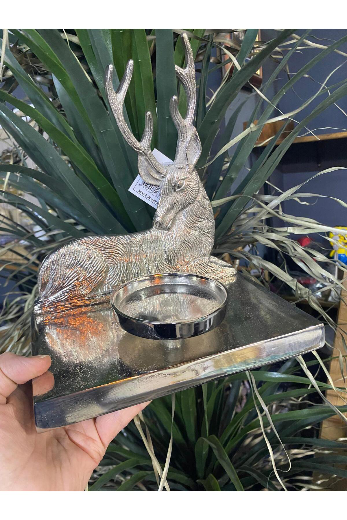 Elif Aksesuar Dekoratif Metal Geyik Mumluk