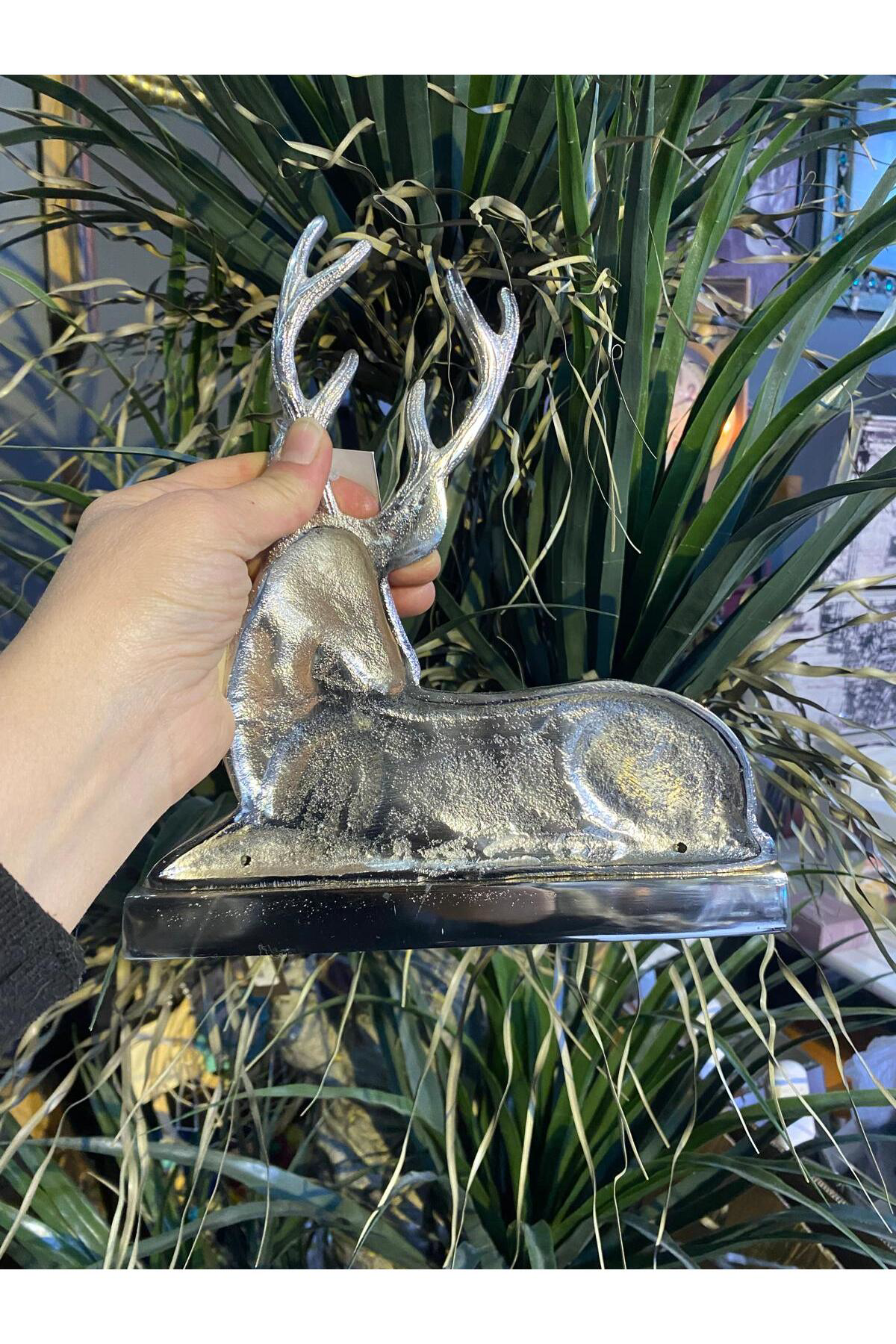 Elif Aksesuar Dekoratif Metal Geyik Mumluk