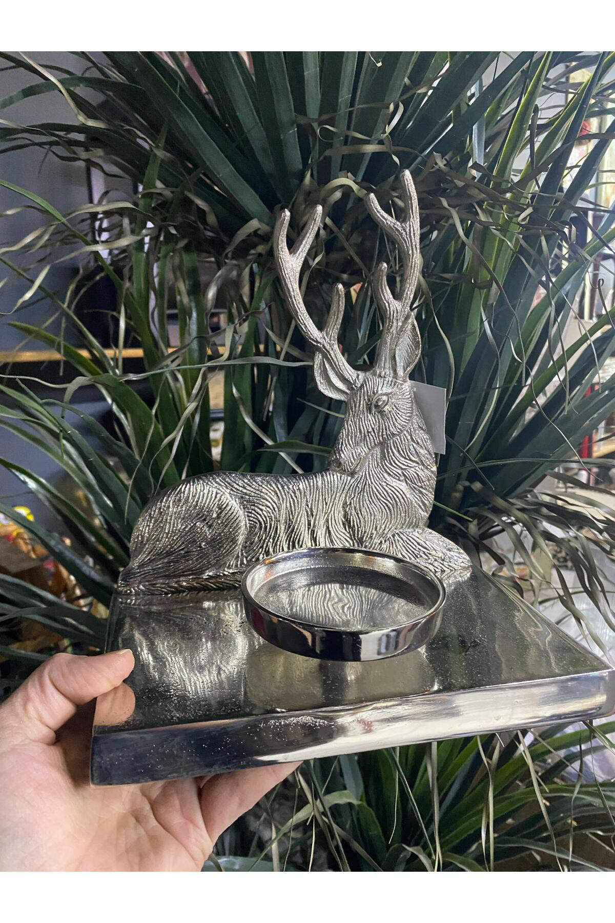 Elif Aksesuar Dekoratif Metal Geyik Mumluk