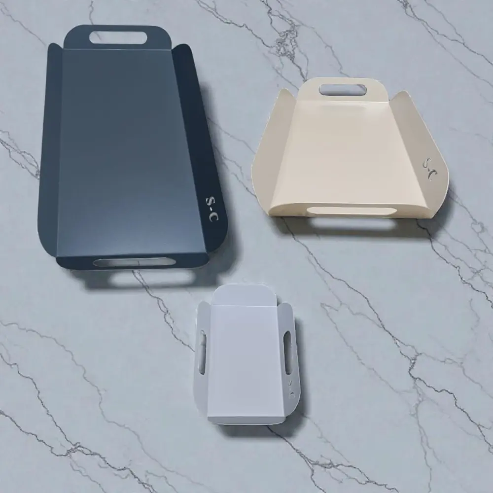 Dekoratif Metal Tepsi Seti 3'lü Nişan Tepsisi, Çay Tepsisi, Sunum