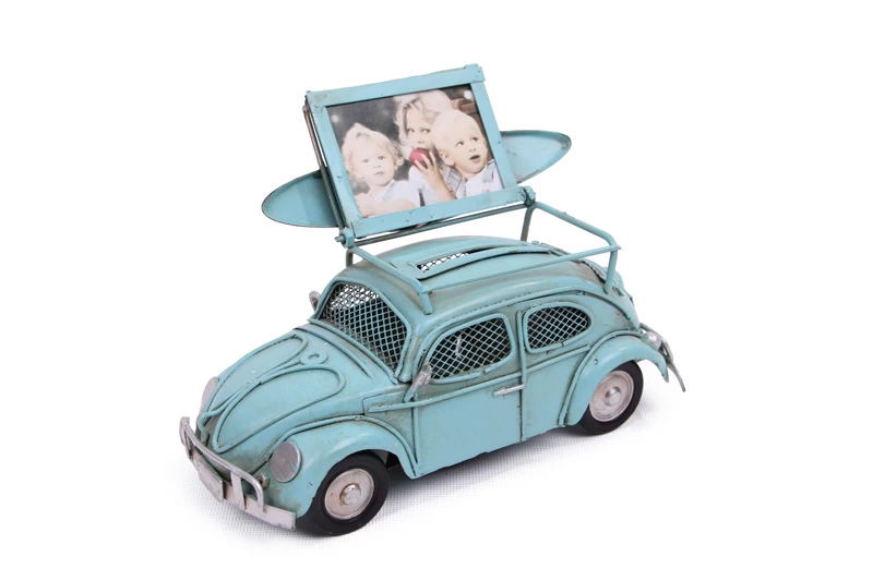 Just Cheap Store Dekoratif Metal Araba Çerçeveli Ve Kumbaralı