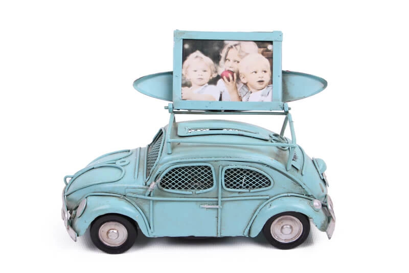 Just Cheap Store Dekoratif Metal Araba Çerçeveli Ve Kumbaralı