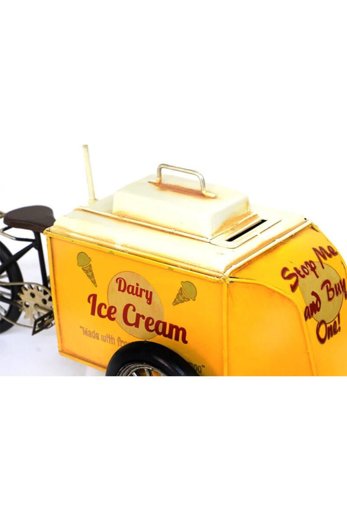 Zs Demir Dekoratif Metal Dondurma Arabası Hediyelik Biblo Kumbara