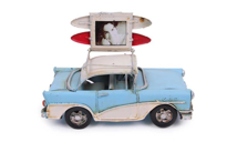 Dekoratif Metal Araba Çerçeveli Vintage Biblo Hediyelik