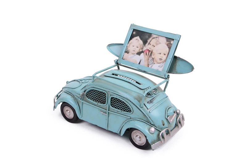 Just Cheap Store Dekoratif Metal Araba Çerçeveli Ve Kumbaralı