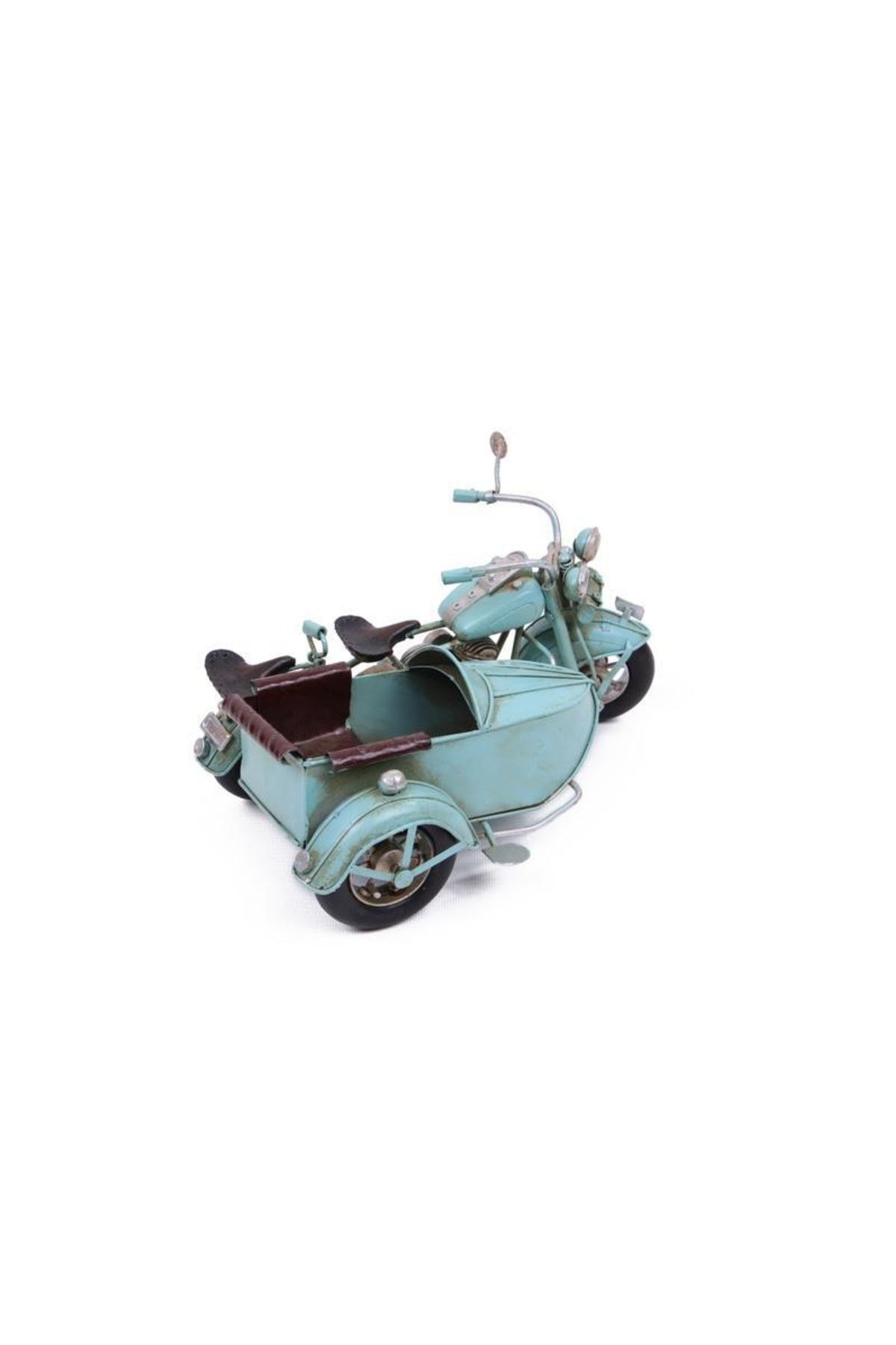 Mirtabutik Dekoratif Metal Motosiklet Sepetli Vintage Dekoratif Hediyelik
